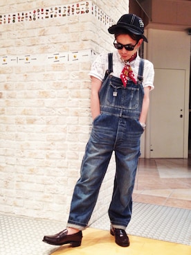 「TYPE BLUE（タイプブルー）のアイテム（サロペット/オーバーオール）」を使った、Unoさん（メンズ・163cm）の夏コーディネート