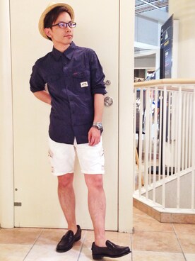 「TYPE BLUE（タイプブルー）のアイテム（帽子）」を使った、Unoさん（メンズ・163cm）の夏コーディネート