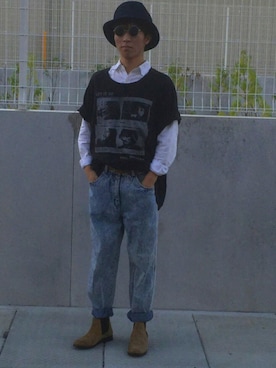 「Reene（リーネ）のアイテム」を使った、KANTAさん（メンズ・166cm）の秋コーディネート