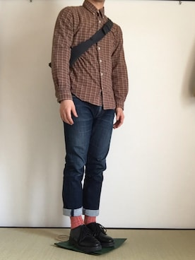 「CASPER JOHN（キャスパージョン）のアイテム（メッセンジャーバッグ）」を使った、なめっくさん（メンズ・173cm）の春コーディネート