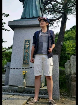 「HALB（ハルプ）のアイテム（ジャケット/アウター）」を使った、チビでもオシャレしたいんだぞ！さん（メンズ・163cm）の夏コーディネート