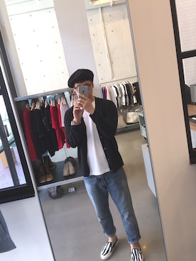「NEIGHBORHOOD（ネイバーフッド）のアイテム（ハンチング/ベレー帽）」を使った、younsukcrvzy さん（メンズ・184cm）の春コーディネート