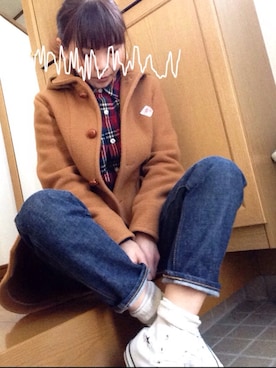 「orslow」｜「アイテム（ピーコート）」を使った、aranonnさん（レディース・153cm）の冬コーディネート