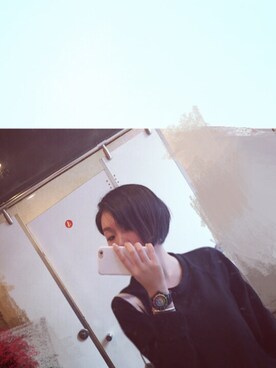 「SWATCH（スウォッチ）のアイテム（アナログ腕時計、ブラック系）」を使った、wwwingMAKさん（レディース・171cm）の春コーディネート
