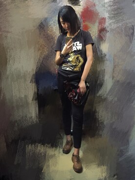 「PULL&BEAR（プルアンドベア）のアイテム（その他シューズ）」を使った、wwwingMAKさん（レディース・171cm）の春コーディネート