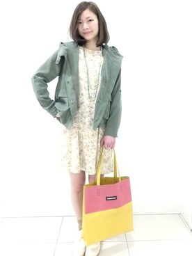 「URBAN RESEARCH（アーバンリサーチ）のアイテム（モッズコート）」を使った、kaneharaさん（レディース・165cm）の冬コーディネート