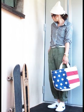 「レプシィム(LEPSIM)」｜「アイテム（カーゴパンツ）」を使った、★miki★さん（レディース・165cm）の夏コーディネート