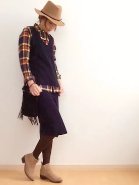 「ノースリーブニット」｜「アイテム（ブーティ）」を使った、★miki★さん（レディース・165cm）の冬コーディネート