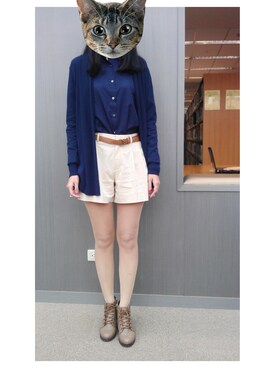 「blue」｜「アイテム（ピーコート）」を使った、chuchuさん（レディース・173cm）の春コーディネート