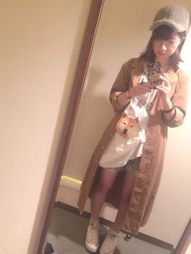 「もこもこキャップ」｜mamekoさん（レディース・160cm）の秋コーディネート