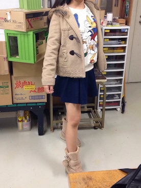 「axes femme（アクシーズファム）のアイテム（ダッフルコート）」を使った、くまっすーちむさん（レディース・162cm）の秋コーディネート