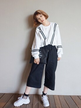 「와이드팬츠」｜코고꼬さん（レディース・159cm）の春コーディネート