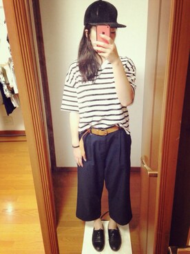 「FLYING TIGERS（フライングタイガー）のアイテム（キャップ）」を使った、ちょっきさん（レディース・154cm）の夏コーディネート