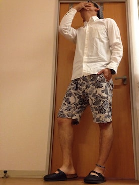 「Ｏ脚」｜「アイテム（トップス）」を使った、びーびー☑︎さん（メンズ・167cm）の夏コーディネート