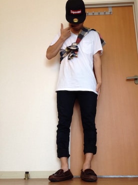 「Ｏ脚」｜「アイテム（トップス）」を使った、びーびー☑︎さん（メンズ・167cm）の夏コーディネート