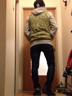 「Ｏ脚」｜「アイテム（ブーツ）」を使った、びーびー☑︎さん（メンズ・167cm）の秋コーディネート