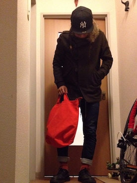 「Ｏ脚」｜「アイテム（トップス）」を使った、びーびー☑︎さん（メンズ・167cm）の秋コーディネート