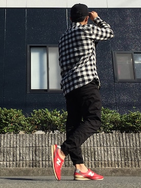 「Ｏ脚」｜「アイテム（トップス）」を使った、びーびー☑︎さん（メンズ・167cm）の秋コーディネート