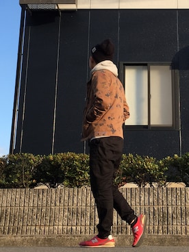 「UNITED ARROWS（ユナイテッドアローズ）のアイテム（スタジャン）」を使った、びーびー☑︎さん（メンズ・167cm）の冬コーディネート