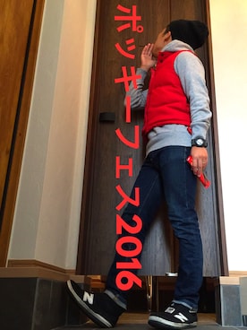 「アイテム（福袋/福箱、レッド系）」を使った、びーびー☑︎さん（メンズ・167cm）の秋コーディネート