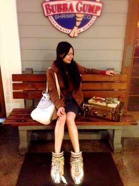 「ロングヘア」｜「アイテム（その他アウター）」を使った、マキコさん（レディース・160cm）の秋コーディネート