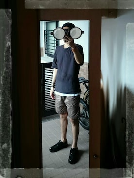 「rag & bone（ラグアンドボーン）のアイテム（トップス）」を使った、フジワラさん（メンズ・178cm）の夏コーディネート