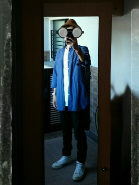 「vendor（ベンダー）のアイテム（帽子）」を使った、フジワラさん（メンズ・178cm）の秋コーディネート