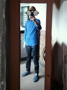 「vendor（ベンダー）のアイテム（帽子）」を使った、フジワラさん（メンズ・178cm）の秋コーディネート