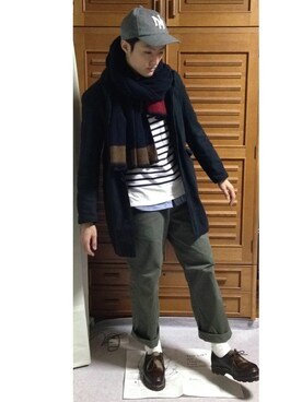 「marka（マーカ）のアイテム（帽子）」を使った、bara0819さん（メンズ・174cm）の冬コーディネート