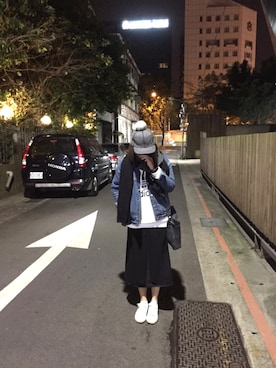 「wip（ウィップ）のアイテム」を使った、Mia Liuさん（レディース・165cm）の冬コーディネート