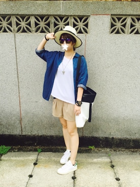 「stansmith」｜「アイテム（腕時計）」を使った、Mia Liuさん（レディース・165cm）の夏コーディネート
