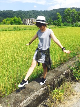 「Jordan」｜「アイテム（ワンピース/ドレス）」を使った、Mia Liuさん（レディース・165cm）の夏コーディネート