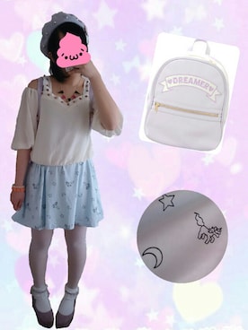 「ユニコーン」｜「アイテム（ハンチング/ベレー帽）」を使った、りーたさん（レディース・151cm）の春コーディネート