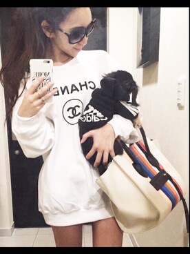 「CELINE」｜「アイテム（スウェット）」を使った、modaさん（レディース・156cm）の秋コーディネート