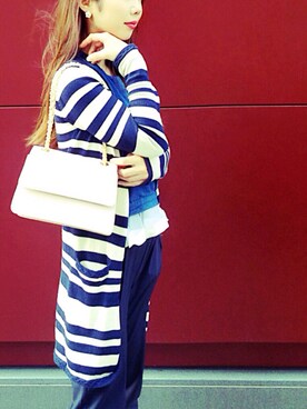 「earth music&ecology（アースミュージックアンドエコロジー）のアイテム（Tシャツ/カットソー、ブルー系）」を使った、mamitasさん（レディース）の春コーディネート