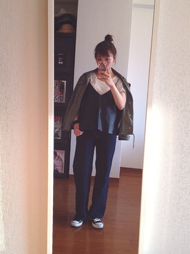 「CONVERSE（コンバース）のconverse（コンバース） ALL STAR OX（オールスターOX）（スニーカー）」を使った、HARAKIYOさん（レディース・162cm）の春コーディネート