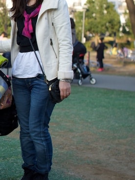 「BURBERRY BLUE LABEL（バーバリーブルーレーベル）のアイテム（ブルゾン）」を使った、mimiyさん（レディース・154cm）の春コーディネート