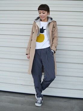 「LUCA/LADY LUCK LUCA（ルカ/レディラックルカ）のアイテム（トレンチコート）」を使った、OGAWAさん（レディース・163cm）の冬コーディネート