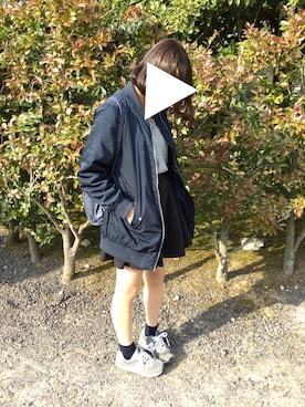 「Doublefocus（ダブルフォーカス）のアイテム（ブルゾン）」を使った、ちゃんりささん（レディース・155cm）の春コーディネート