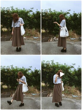 「RETRO GIRL（レトロガール）のアイテム（その他シューズ）」を使った、ちゃんりささん（レディース・155cm）の秋コーディネート