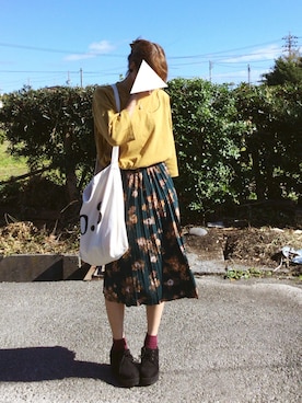 「RETRO GIRL（レトロガール）のアイテム（その他シューズ）」を使った、ちゃんりささん（レディース・155cm）の秋コーディネート