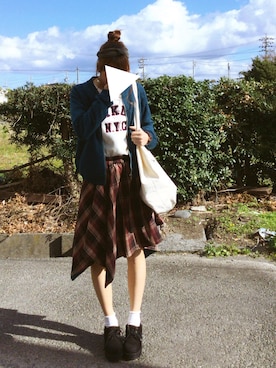 「RETRO GIRL（レトロガール）のアイテム（その他シューズ）」を使った、ちゃんりささん（レディース・155cm）の冬コーディネート