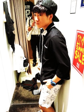 「ADPOSION（アドポーション）のアイテム（パンツ）」を使った、tomoさん（メンズ・168cm）の夏コーディネート