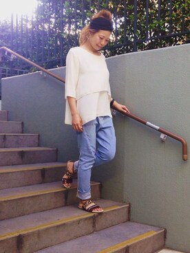 「import shoes（インポートシューズ）のアイテム」を使った、kubota maikoさん（レディース・153cm）の夏コーディネート