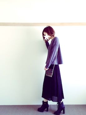 「ビーズバッグ」｜「アイテム（ブーツ）」を使った、ACHさん（レディース・166cm）の秋コーディネート