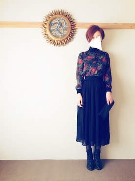 「ウエストイン」｜「アイテム（ワンピース/ドレス）」を使った、ACHさん（レディース・166cm）の秋コーディネート