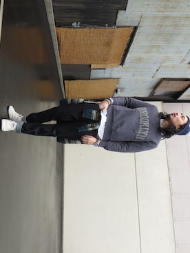 「KURO（クロ）のアイテム」を使った、m.fujiiさん（メンズ・181cm）の冬コーディネート