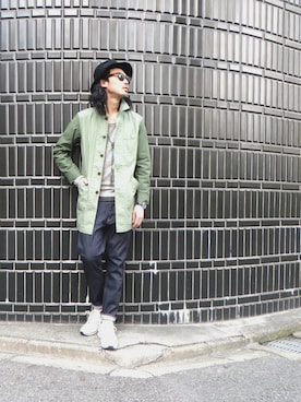 「KURO（クロ）のアイテム」を使った、m.fujiiさん（メンズ・181cm）の冬コーディネート