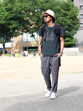 「アイテム（バックパック/リュック）」を使った、m.fujiiさん（メンズ・181cm・30代）の春コーディネート