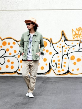 「REMI RELIEF（レミレリーフ）のアイテム」を使った、m.fujiiさん（メンズ・181cm）の夏コーディネート